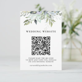 Groene Bladeren QR-code RSVP en Trouwdetails Informatiekaartje