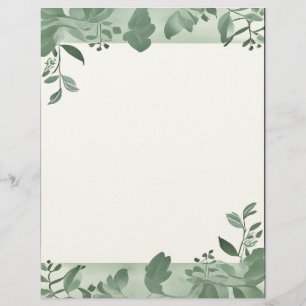 Groene Bladeren Rand Briefpapier Briefhoofd