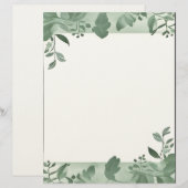 Groene Bladeren Rand Briefpapier Briefhoofd (Voorkant / Achterkant)