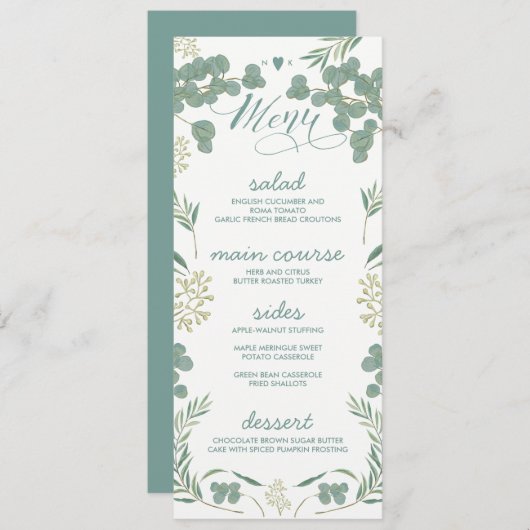 Groene bladeren Robuuste kaarten voor het menu Bin (Voorkant / Achterkant)