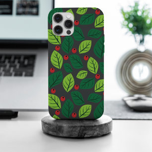 Groene Bladeren, Rode Bessen, Bladpatroon iPhone 15 Pro Max Hoesje