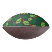 Groene bladeren, rode bessen, patroon van bladeren american football (Gedraaid 90)