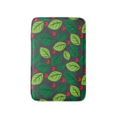 Groene bladeren, rode bessen, patroon van bladeren badmat (Voorkant Verticaal)