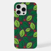 Groene Bladeren, Rode Bessen, Patroon Van Bladeren iPhone Hoesje (Achterkant)