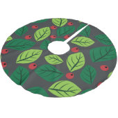 Groene bladeren, rode bessen, patroon van bladeren kerstboom rok (Gekanteld)