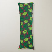 Groene bladeren, rode bessen, patroon van bladeren lichaamskussen (Voorkant Verticaal)
