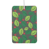 Groene bladeren, rode bessen, patroon van bladeren luchtverfrisser (Voorkant)