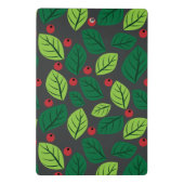 Groene bladeren, rode bessen, patroon van bladeren mini klembord (Achterkant)