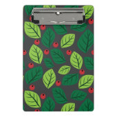 Groene bladeren, rode bessen, patroon van bladeren mini klembord (Voorkant)
