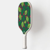 Groene bladeren, rode bessen, patroon van bladeren pickleball paddle (Links)