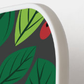 Groene bladeren, rode bessen, patroon van bladeren pickleball paddle (Links Detail)