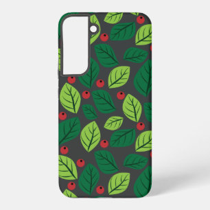 Groene Bladeren, Rode Bessen, Patroon Van Bladeren Samsung Galaxy Hoesje