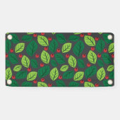 Groene bladeren, rode bessen, patroon van bladeren spandoek (Horizontaal)