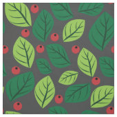 Groene bladeren, rode bessen, patroon van bladeren stof (Swatch)