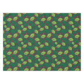 Groene bladeren, rode bessen, patroon van bladeren tafelkleed (Voorkant (Horizontaal))