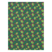Groene bladeren, rode bessen, patroon van bladeren tafelkleed (Voorkant)