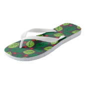 Groene Bladeren, Rode Bessen, Patroon Van Bladeren Teenslippers (Schuin)