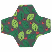 Groene bladeren, rode bessen, patroon van bladeren voetbal (Enkel)