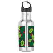 Groene Bladeren, Rode Bessen, Patroon Van Bladeren Waterfles (Achterkant)