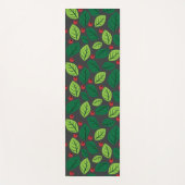 Groene bladeren, rode bessen, patroon van bladeren yogamat (Voorkant)