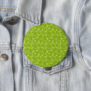 Groene bladeren ronde button 4,0 cm
