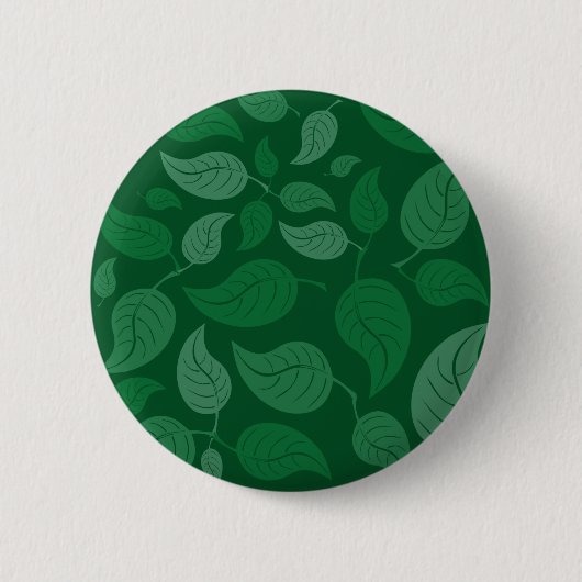 Groene bladeren ronde button 5,7 cm (Voorkant)