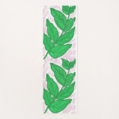 Groene Bladeren Roze Aquarel Yogamat (Voorkant)