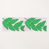Groene Bladeren Roze Aquarel Yogamat (Voorkant (horizontaal))