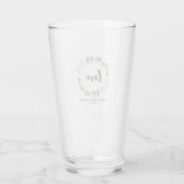 Groene Bladeren Roze Bloem Bruiloft Feest Glas (Achterkant)