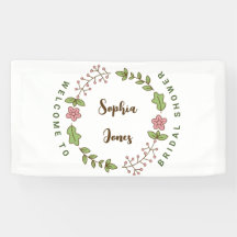 Groene Bladeren Roze Bloem Bruiloft Feest Welkom