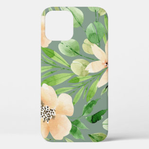 Groene bladeren, roze bloemen: Waterverf. Case-Mate iPhone Case