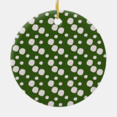 Groene Bladeren Roze Stippen Initiaal Keramisch Ornament (Achterkant)
