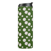 Groene Bladeren Roze Stippen Thermosbeker (Gedraaid links)