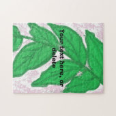 Groene bladeren Roze Waterverf Puzzle Legpuzzel (Horizontaal)