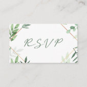 Groene bladeren, RSVP bruiloft Informatiekaartje (Voorkant)