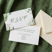 Groene bladeren, RSVP-huwelijk Informatiekaartje