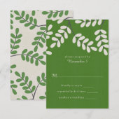 Groene bladeren RSVP-kaarten RSVP Kaartje (Voorkant / Achterkant)