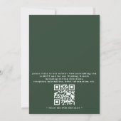 Groene Bladeren Rustieke Elegante QR Code Trouwdag Kaart (Achterkant)