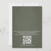 Groene Bladeren Rustieke Elegante QR Code Trouwen Kaart (Achterkant)
