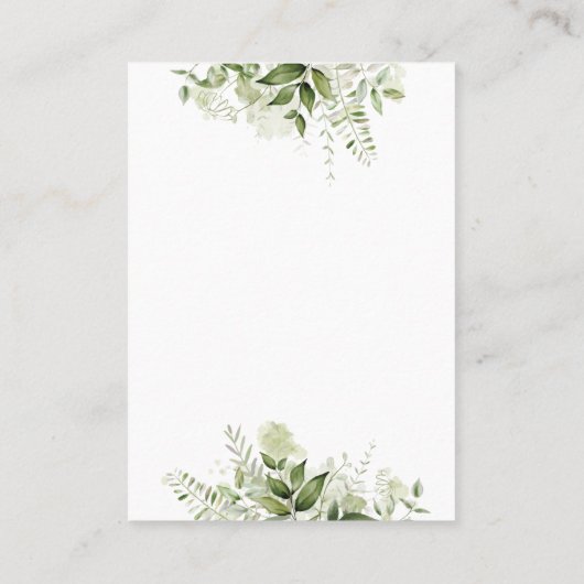 Groene Bladeren Script Trouw Dank Je Plaatskaartje (Achterkant)