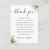 Groene Bladeren Script Trouw Dank Je Plaatskaartje (Voorkant)