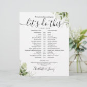 Groene Bladeren Script Trouwdatum Tijdschema (Staand voorkant)