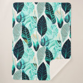 groene bladeren sherpa deken (Voorkant)