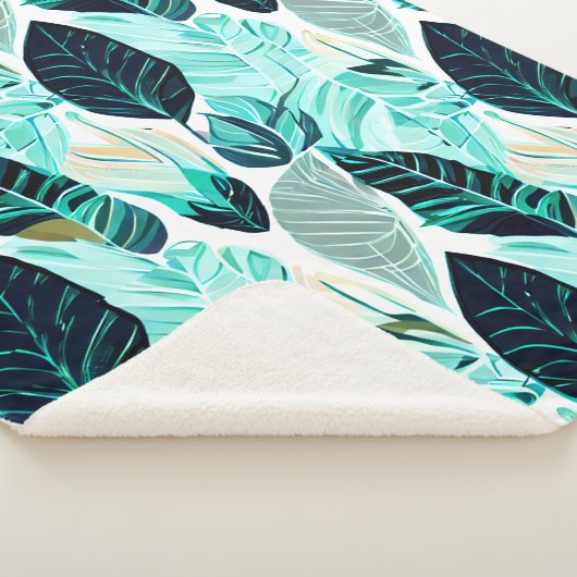 groene bladeren sherpa deken (3/4)