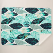 groene bladeren sherpa deken (Voorkant (horizontaal))