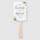 Groene Bladeren Signature Trouwprogramma Handwaaier (Voorkant)