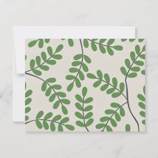 Groene bladeren Sla de datumkaarten op Save The Date (Achterkant)