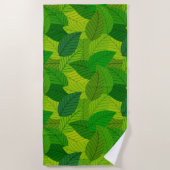 Groene bladeren strandhanddoek strandlaken (Voorkant)