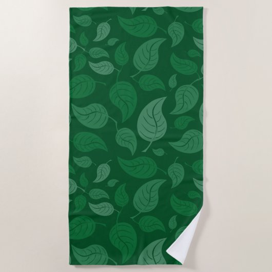 Groene bladeren strandlaken (Voorkant)