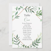 Groene bladeren Tabelnummer Kaart (Voorkant)